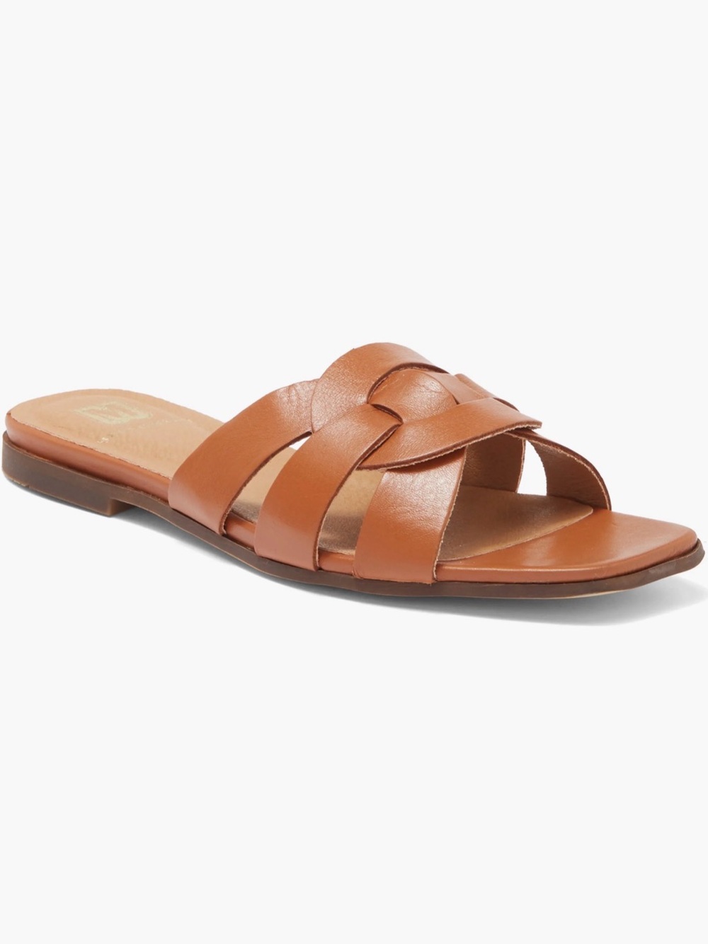 BRUNO MAGLI ALESSIA Women's Tan brown Leather Slide flat Sandals NEW 10